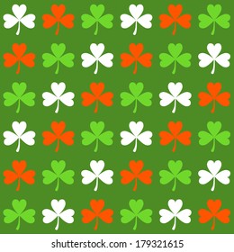 Seamless pattern with shamrocks, colorful background for a St. Patrick's Day card