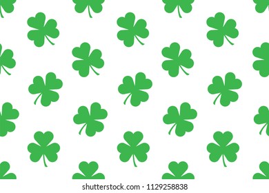 Seamless pattern with Shamrocks. flat style. isolated on white background