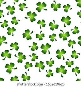 Seamless pattern with shamrocks for St. Patricks Day.