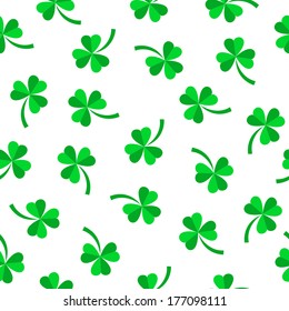 Seamless pattern with shamrocks for St. Patrick's day
