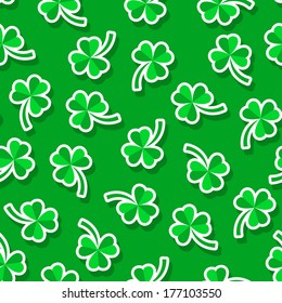 Seamless pattern with shamrocks for St. Patrick's day