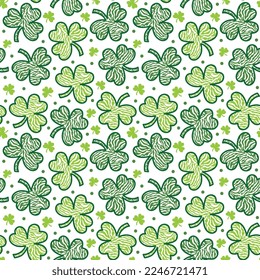 Nahtlose Muster von Shamrocks mit Zebra-Skin-Druck - St. Patrick's Day Vector Design