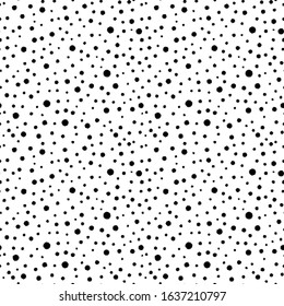 Seamless pattern. Shapeless circles and dots of different sizes.