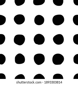 Seamless pattern. Shapeless circles, handicraft.