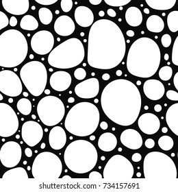 seamless pattern of shapeless circles on black