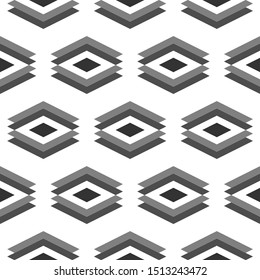 Seamless pattern. Shapes backdrop. Rhombuses, chevrons ornament. Ethnic wallpaper. Geometric background. Folk motif. Digital paper, textile print, web design, abstract illustration. Vector artwork