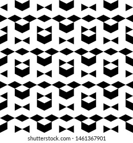 Seamless pattern. Shapes background. Rhombuses, chevrons, triangles ornament. Polygons motif. Geometrical figures backdrop. Geometric wallpaper. Digital paper, textile print, web design, abstract.