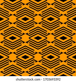 Seamless pattern. Shapes background. Rhombuses, figures ornament. Diamonds, shapes wallpaper. Digital paper, textile print, web design, abstract. Geometric backdrop. Ethnic motif. Vector artwork.