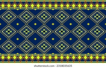 seamless pattern with shapes, blue, yellow