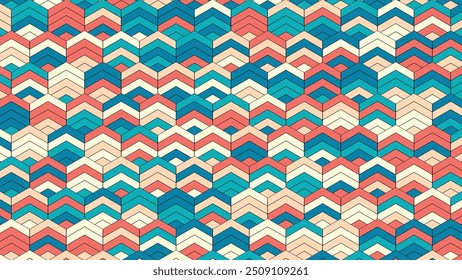 seamless pattern with shapes, colorful Chinese pattern