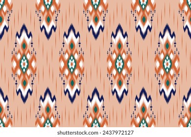 Nahtloses Muster mit Formen Geometrische ethnische orientalische Ikat-Muster traditionelles Design für Hintergrund, Teppich, Tapete, Kleidung, Verpackung, Batik, Stoff, Vektor-Illustration.Stickerei-Stil.