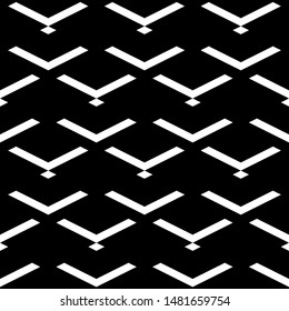 Seamless pattern. Shapes motif. Rhombuses, chevrons ornament. Geometrical figures backdrop. Diamonds, angle brackets background. Geometric wallpaper. Digital paper, textile print, web design. Vector.