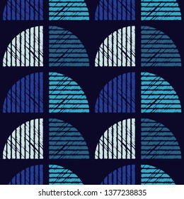 Seamless pattern. The shapes of striped semicircles. Old texture. Geometric background. Can be used for wallpaper, textile, invitation card, wrapping, web page background.