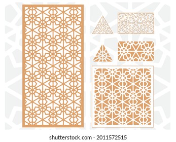 seamless pattern with shapes Triangles   Laser cutting cnc Decorative screen grill board papercut 