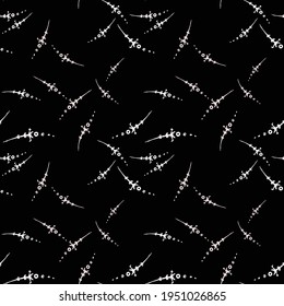 Seamless pattern from sharp arrows. The abstract ornament is made in the hand-drawn style. Design for textiles, paper, packaging, bedding made from colorful doodle elements. Vector illustration