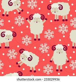 Seamless pattern with sheep.