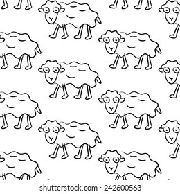 Seamless pattern with sheep