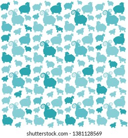 Seamless Pattern with sheep. Can be used for kids or babies shirt design, fashion print design, t-shirt, kids wear,textile design, scrapbook paper, wrapping paper, kids design.  Vector Illustration