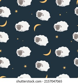 seamless pattern with sheep cartoon background 