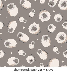 seamless pattern with sheep cartoon background