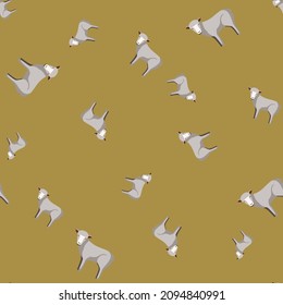 Patrón de ovejas sin foco. Animales domésticos de fondo colorido. Ilustración vectorial para impresiones textiles, tela, carteles, fondo y papel pintado.