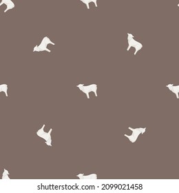 Seamless pattern of sheep. Domestic animals on colorful background. Vector illustration for textile prints, fabric, banners, backdrops and wallpapers.