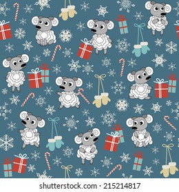 Seamless pattern with sheep - a symbol of 2015. 