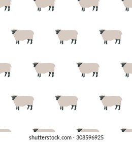 seamless pattern, sheep vector art  background design for fabric and decor