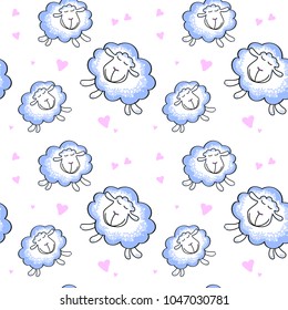seamless pattern with  sheeps