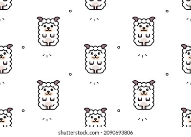 Seamless pattern with Sheeps. Icon design. Template elements