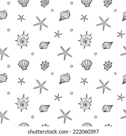 Seamless pattern with shell