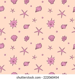 Seamless pattern with shell