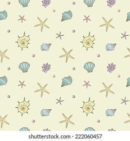 Seamless pattern with shell