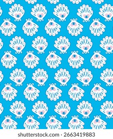 Seamless pattern with shell. Vector background for textile, fabric, web, wrapping paper, cards and other design.