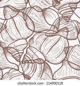 seamless pattern with shells