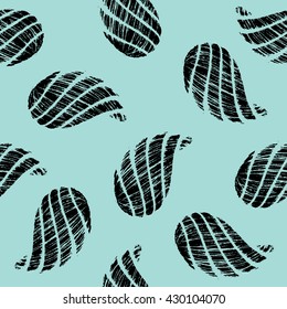 Seamless pattern with shells. Black and limpet shell color. Vector illustration