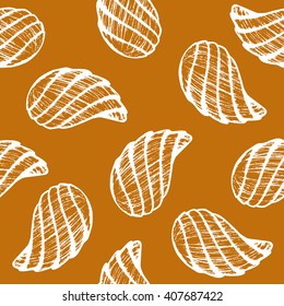 Seamless pattern with shells. Vector illustration