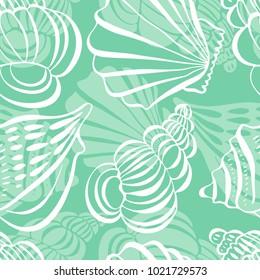 Seamless pattern with shells,seashells, vector illustration