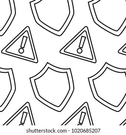 seamless pattern shield protection warning alert digital