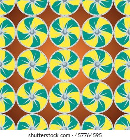 Seamless pattern of shields in a flat style. Vector EPS 10.