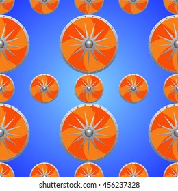 Seamless pattern of shields in a realism style. Vector EPS 10.