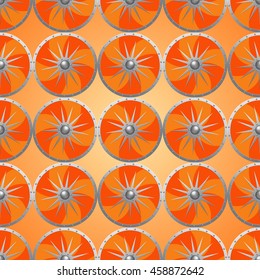 Seamless pattern of shields in a realism style. Vector EPS 10.