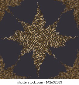 Seamless pattern with a shining star. Gold star background.