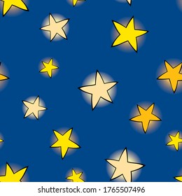 Patrón sin foco de estrellas brillantes en el cielo nocturno