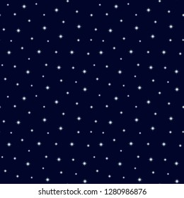 Seamless pattern with shining stars on a dark blue background. Eps 10