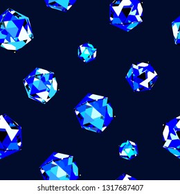 Seamless pattern shiny crystal diamond background fill. Vector illustration clipart, jewelry elegant ornament, luxury design texture for textile, wrapping paper, social media, shop, web, promotion, ad