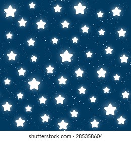 Seamless pattern with shiny stars