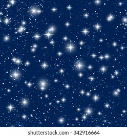Seamless pattern with shiny stars
