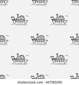 Seamless pattern with ships