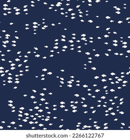 Seamless pattern with shoals of fish. Print for textile, wallpaper, covers, surface. For fashion fabric. Retro stylization.